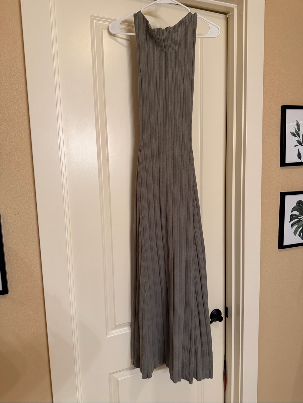 The Normal Brand Gray Sleeveless Pleated Midi Dress